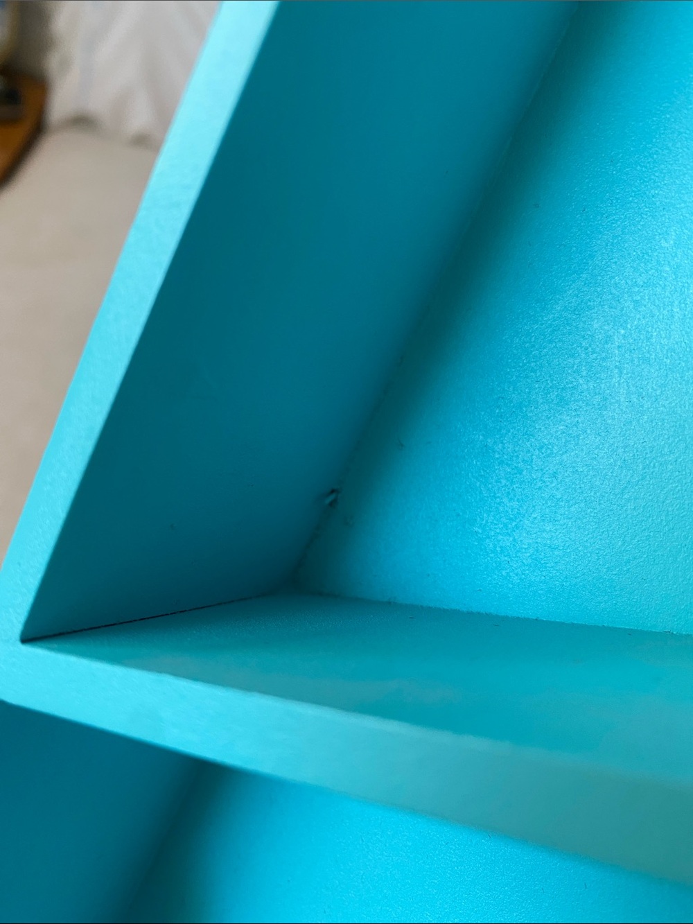 🌼 Turquoise Triangle Cubby Shelf for Knickknacks and dudads Apothecary shelf - Picture 3 of 5
